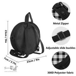 Scottish MacFarlane Black White Tartan Round Crossbody Bags - Round Purse with Family Crest Scottish Plaid Tartan Plaid - ScotsTee - scotstee.com