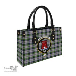 Scottish MacNaughton Dress Tartan Leather Bag for Women with Family Crest Scottish Plaid Tartan Plaid - ScotsTee - scotstee.com