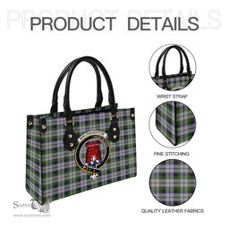 Scottish MacNaughton Dress Tartan Leather Bag for Women with Family Crest Scottish Plaid Tartan Plaid - ScotsTee - scotstee.com