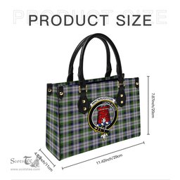 Scottish MacNaughton Dress Tartan Leather Bag for Women with Family Crest Scottish Plaid Tartan Plaid - ScotsTee - scotstee.com