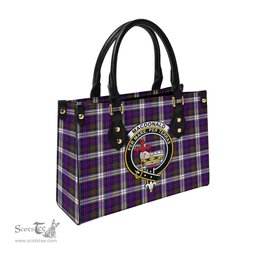 Scottish MacDonald Dress Modern Tartan Leather Bag for Women with Family Crest Scottish Plaid Tartan Plaid - ScotsTee - scotstee.com