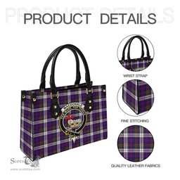 Scottish MacDonald Dress Modern Tartan Leather Bag for Women with Family Crest Scottish Plaid Tartan Plaid - ScotsTee - scotstee.com