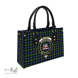 Scottish MacNeil of Barra Modern Tartan Leather Bag for Women with Family Crest Scottish Plaid Tartan Plaid - ScotsTee - scotstee.com