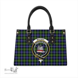 Scottish MacNeil of Barra Modern Tartan Leather Bag for Women with Family Crest Scottish Plaid Tartan Plaid - ScotsTee - scotstee.com