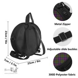Scottish MacDonald of Clan Ranald Modern Tartan Round Crossbody Bags - Round Purse with Family Crest Scottish Plaid Tartan Plaid - ScotsTee - scotstee.com
