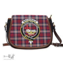 Scottish MacDonald Dress Irish Tartan Saddle Crossbody Bag with Family Crest Scottish Plaid Tartan Plaid - ScotsTee - scotstee.com