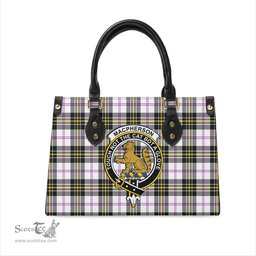 Scottish MacPherson Dress Modern Tartan Leather Bag for Women with Family Crest Scottish Plaid Tartan Plaid - ScotsTee - scotstee.com