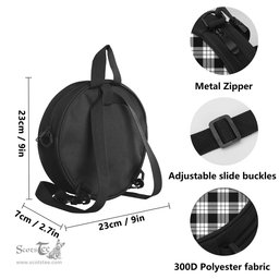 Scottish MacFarlane Black White Tartan Round Crossbody Bags - Round Purse Scottish Plaid Tartan Plaid - ScotsTee - scotstee.com