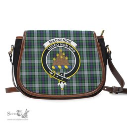 Scottish MacKenzie Dress Tartan Saddle Crossbody Bag with Family Crest Scottish Plaid Tartan Plaid - ScotsTee - scotstee.com