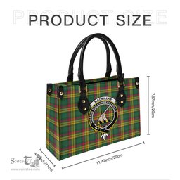 Scottish MacMillan Old Ancient Tartan Leather Bag for Women with Family Crest Scottish Plaid Tartan Plaid - ScotsTee - scotstee.com