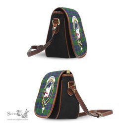 Scottish Lockhart Modern Tartan Saddle Crossbody Bag with Family Crest Scottish Plaid Tartan Plaid - ScotsTee - scotstee.com