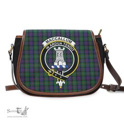 Scottish MacCallum Tartan Saddle Crossbody Bag with Family Crest Scottish Plaid Tartan Plaid - ScotsTee - scotstee.com