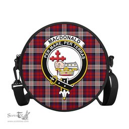 Scottish MacDonald Dress Irish Tartan Round Crossbody Bags - Round Purse with Family Crest Scottish Plaid Tartan Plaid - ScotsTee - scotstee.com