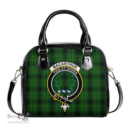 Scottish MacArthur Highland Tartan Shoulder Handbags with Family Crest Scottish Plaid Tartan Plaid - ScotsTee - scotstee.com