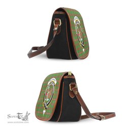 Scottish MacKinnon Hunting Modern Tartan Saddle Crossbody Bag with Family Crest Scottish Plaid Tartan Plaid - ScotsTee - scotstee.com