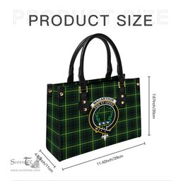 Scottish MacArthur Modern Tartan Leather Bag for Women with Family Crest Scottish Plaid Tartan Plaid - ScotsTee - scotstee.com