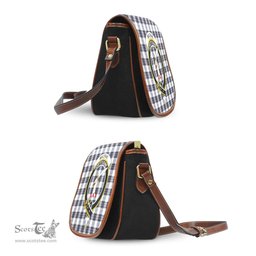 Scottish MacRae Dress Modern Tartan Saddle Crossbody Bag with Family Crest Scottish Plaid Tartan Plaid - ScotsTee - scotstee.com