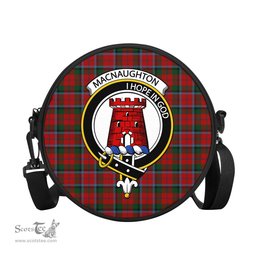 Scottish MacNaughton Tartan Round Crossbody Bags - Round Purse with Family Crest Scottish Plaid Tartan Plaid - ScotsTee - scotstee.com