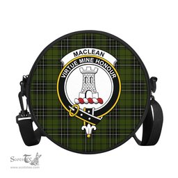 Scottish MacLean Hunting Tartan Round Crossbody Bags - Round Purse with Family Crest Scottish Plaid Tartan Plaid - ScotsTee - scotstee.com