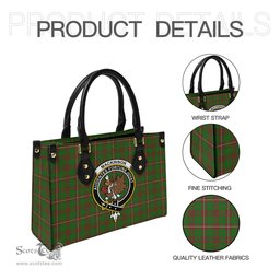 Scottish MacKinnon Hunting Modern Tartan Leather Bag for Women with Family Crest Scottish Plaid Tartan Plaid - ScotsTee - scotstee.com