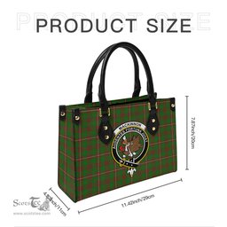 Scottish MacKinnon Hunting Modern Tartan Leather Bag for Women with Family Crest Scottish Plaid Tartan Plaid - ScotsTee - scotstee.com