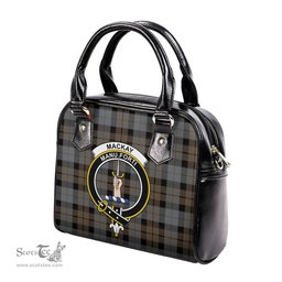 Scottish MacKay Weathered Tartan Shoulder Handbags with Family Crest Scottish Plaid Tartan Plaid - ScotsTee - scotstee.com