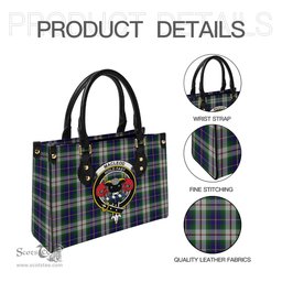 Scottish MacLeod Of Californian Tartan Leather Bag for Women with Family Crest Scottish Plaid Tartan Plaid - ScotsTee - scotstee.com