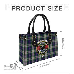 Scottish MacLeod Of Californian Tartan Leather Bag for Women with Family Crest Scottish Plaid Tartan Plaid - ScotsTee - scotstee.com