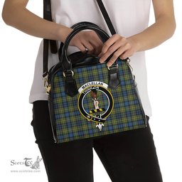 Scottish MacLellan Ancient Tartan Shoulder Handbags with Family Crest Scottish Plaid Tartan Plaid - ScotsTee - scotstee.com