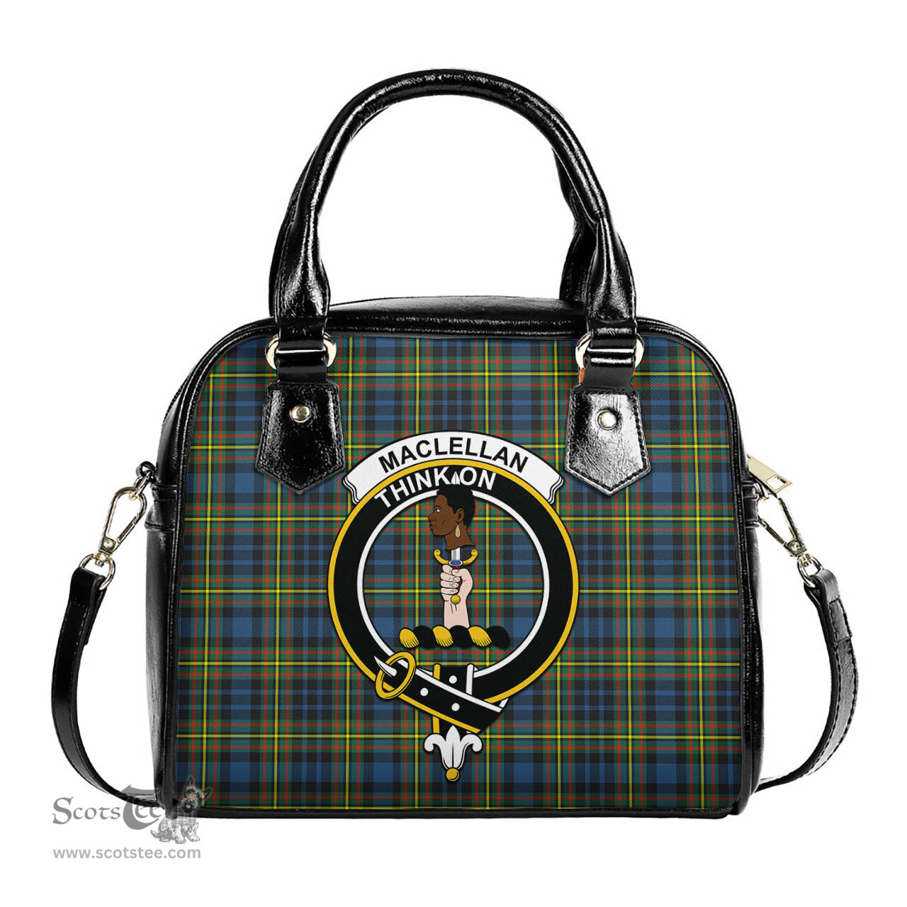 Scottish MacLellan Ancient Tartan Shoulder Handbags with Family Crest Scottish Plaid Tartan Plaid - ScotsTee - scotstee.com