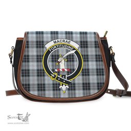 Scottish MacRae Dress Tartan Saddle Crossbody Bag with Family Crest Scottish Plaid Tartan Plaid - ScotsTee - scotstee.com