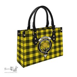 Scottish MacLeod of Lewis Modern Tartan Leather Bag for Women with Family Crest Scottish Plaid Tartan Plaid - ScotsTee - scotstee.com