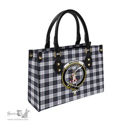 Scottish MacRae Dress Modern Tartan Leather Bag for Women with Family Crest Scottish Plaid Tartan Plaid - ScotsTee - scotstee.com