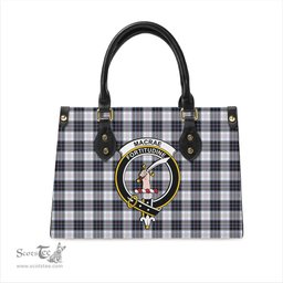 Scottish MacRae Dress Modern Tartan Leather Bag for Women with Family Crest Scottish Plaid Tartan Plaid - ScotsTee - scotstee.com