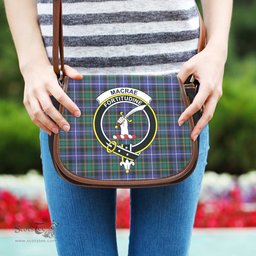 Scottish MacRae Hunting Modern Tartan Saddle Crossbody Bag with Family Crest Scottish Plaid Tartan Plaid - ScotsTee - scotstee.com
