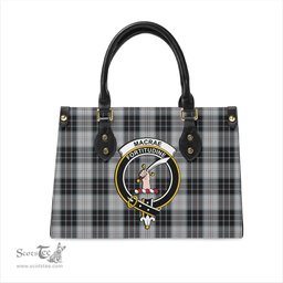 Scottish MacRae Dress Tartan Leather Bag for Women with Family Crest Scottish Plaid Tartan Plaid - ScotsTee - scotstee.com