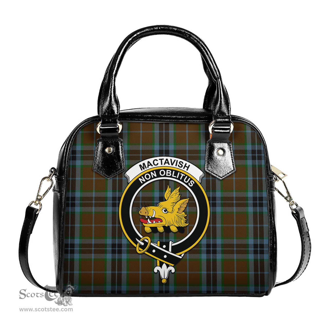 Scottish MacTavish Hunting Tartan Shoulder Handbags with Family Crest Scottish Plaid Tartan Plaid - ScotsTee - scotstee.com
