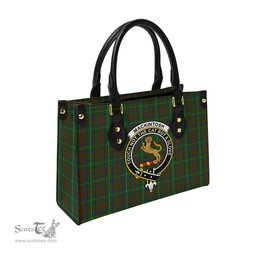 Scottish MacKintosh Hunting Tartan Leather Bag for Women with Family Crest Scottish Plaid Tartan Plaid - ScotsTee - scotstee.com