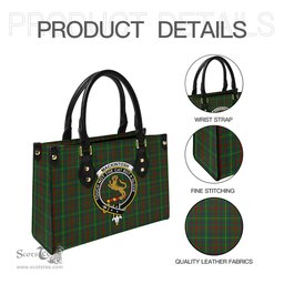 Scottish MacKintosh Hunting Tartan Leather Bag for Women with Family Crest Scottish Plaid Tartan Plaid - ScotsTee - scotstee.com