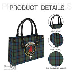 Scottish MacNicol Hunting Tartan Leather Bag for Women with Family Crest Scottish Plaid Tartan Plaid - ScotsTee - scotstee.com