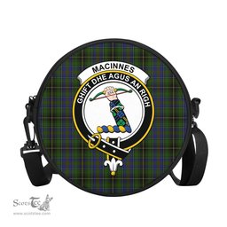 Scottish MacInnes Tartan Round Crossbody Bags - Round Purse with Family Crest Scottish Plaid Tartan Plaid - ScotsTee - scotstee.com