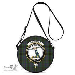 Scottish MacInnes Tartan Round Crossbody Bags - Round Purse with Family Crest Scottish Plaid Tartan Plaid - ScotsTee - scotstee.com