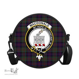 Scottish MacDonald of Clan Ranald Tartan Round Crossbody Bags - Round Purse with Family Crest Scottish Plaid Tartan Plaid - ScotsTee - scotstee.com