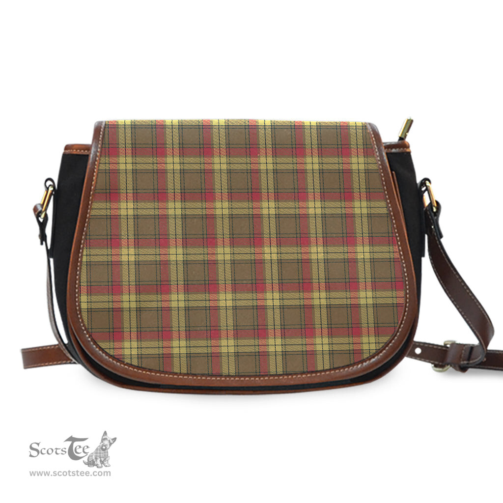 Scottish MacMillan Old Weathered Tartan Saddle Crossbody Bag Scottish Plaid Tartan Plaid - ScotsTee - scotstee.com