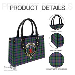 Scottish Logan Ancient Tartan Leather Bag for Women with Family Crest Scottish Plaid Tartan Plaid - ScotsTee - scotstee.com