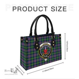 Scottish Logan Ancient Tartan Leather Bag for Women with Family Crest Scottish Plaid Tartan Plaid - ScotsTee - scotstee.com