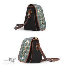 Scottish MacDowall Tartan Saddle Crossbody Bag with Family Crest Scottish Plaid Tartan Plaid - ScotsTee - scotstee.com