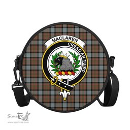 Scottish MacLaren Weathered Tartan Round Crossbody Bags - Round Purse with Family Crest Scottish Plaid Tartan Plaid - ScotsTee - scotstee.com