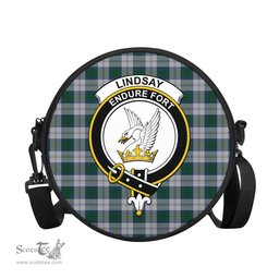 Scottish Lindsay Dress Tartan Round Crossbody Bags - Round Purse with Family Crest Scottish Plaid Tartan Plaid - ScotsTee - scotstee.com