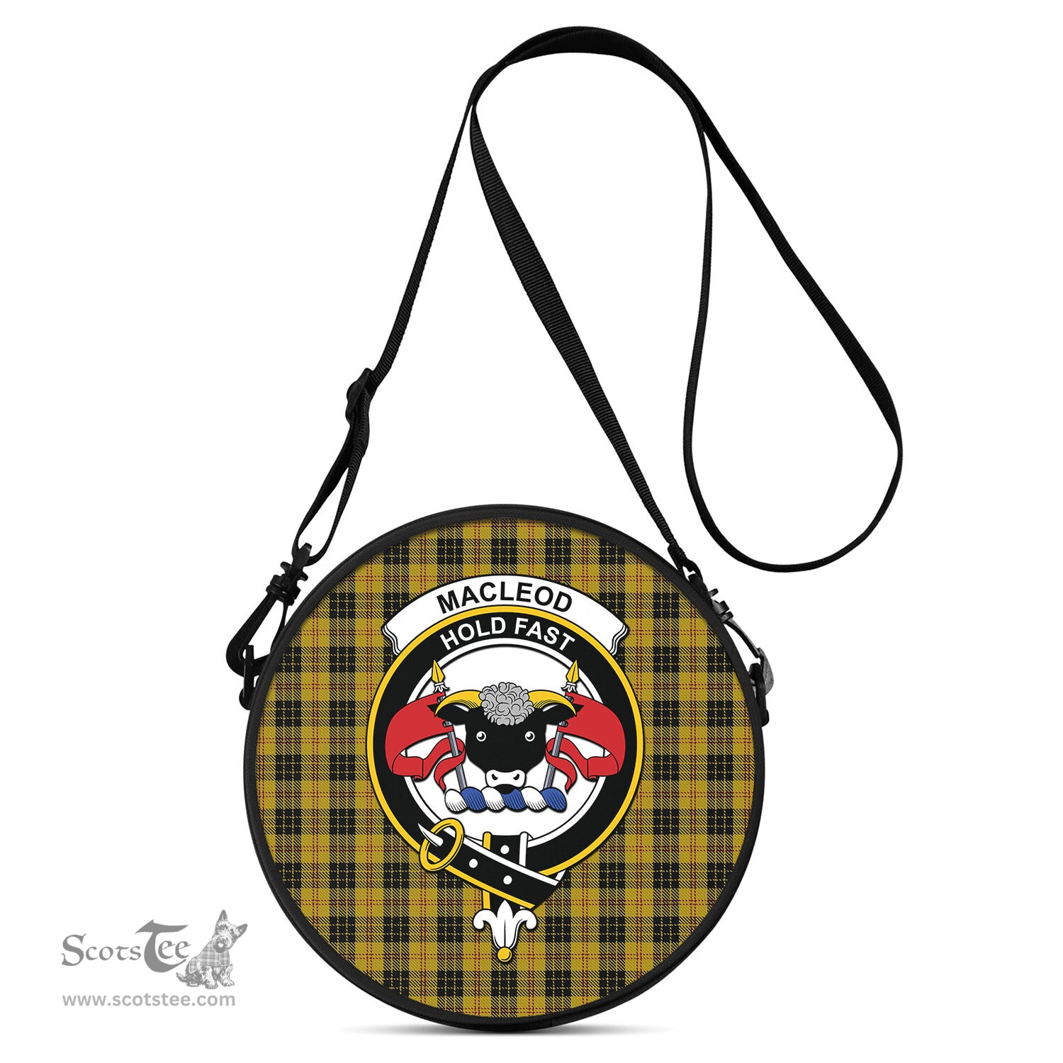 Scottish MacLeod Tartan Round Crossbody Bags - Round Purse with Family Crest Scottish Plaid Tartan Plaid - ScotsTee - scotstee.com